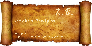 Kerekes Benigna névjegykártya